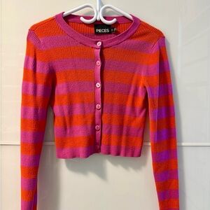Striped Orange and Pink Cardigan